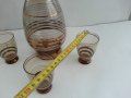 Ретро стъклени чаши и гарафа цветно стъкло , снимка 7