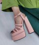 Сандали на ток - розова кожа - FM20, снимка 2