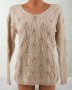 Бежов дамски ажурен пуловер с памук марка MKM Knitwear, снимка 2