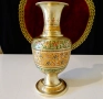Бронзова ваза с красив цветен клетъчен емайл. , снимка 10