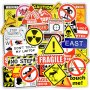 Водоустойчиви 45х. бр предупредителни стикери/Warning signs(лаптопи,коли,PS4,PS5,куфари,кейси,стени)
