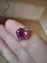 Голям сребърен пръстен с камъни сребро, снимка 8