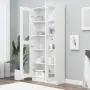 vidaXL Шкаф витрина, бял, 82,5x30,5x185 см, инженерно дърво, снимка 3