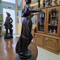 Красива голяма антикварна авторска френска фигура статуетка , снимка 4 - Антикварни и старинни предмети - 40387892