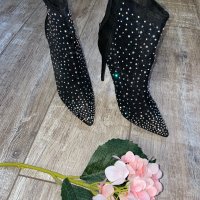 Разкошни официални  боти с камъни диаманти блестящи цирконий , снимка 7 - Дамски обувки на ток - 42814266