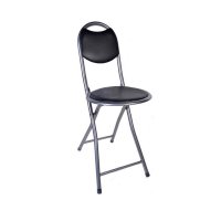 Метален стол/ табуретка, с облегалка, сгъваем стол, 30x40см, до 70кг, снимка 1 - Столове - 42414657