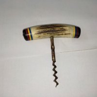 Стар тирбушон с кокалена дръжка, снимка 1 - Други ценни предмети - 38281892