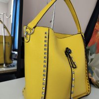 Лятна дамска чанта, голям размер, в жълт цвят. 26лв., снимка 2 - Чанти - 37348444