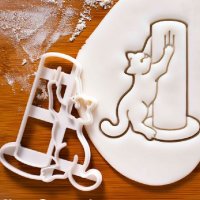 3 бр котки котка коте пластмасови форми резци форма резец с детайли за сладки бисквитки тесто форма, снимка 3 - Форми - 38307957