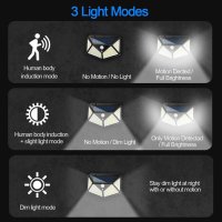 4 броя Водоустойчиви Соларни лампи 100 LED "Датчик за движение", снимка 3 - Соларни лампи - 42766444