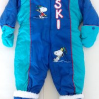 Бебешки ескимос с ръкавички и терлички Snoopy, синьо-зелен, дължина 62 см, 18 месеца - по телефон!, снимка 1 - Бебешки ескимоси - 39672305