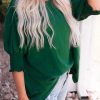 Дамска блуза в зелено с ефектна кройка, снимка 11 - Други - 42766736