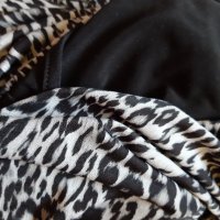 рокля - гръцко деколте, дълъг ръкав, сива леопардова шарка, снимка 4 - Рокли - 30375050