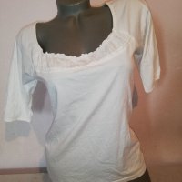 Бяла блуза ESPRIT 100 % памук р-р S, снимка 1 - Тениски - 36679688