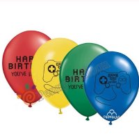 4 бр Happy Birthday видео игра джойстик Обикновен надуваем латекс латексов балон парти хелий или газ, снимка 2 - Други - 29614878