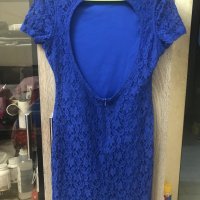 Синя, дантелена рокля-размер S, снимка 2 - Рокли - 33883277