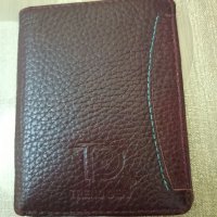 Мъжки кожен портфейл от естествена кожа червен/бордо , снимка 2 - Портфейли, портмонета - 39519601