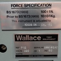 Уред за измерване на пластичност Wallace P12, снимка 9 - Други машини и части - 30625413