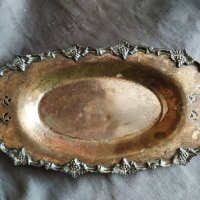 посребрена месингова чиния,плато арт деко , снимка 2 - Антикварни и старинни предмети - 29575999