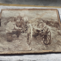Стара военна снимка войници оръдие топ, снимка 2 - Антикварни и старинни предмети - 44534107