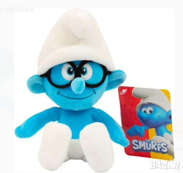 Оригинална плюшена играчка  The Smurfs - Умно смърфче / 20cм , снимка 1