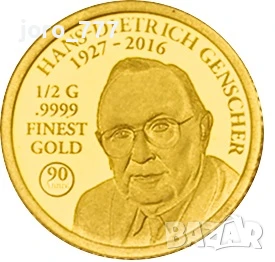 Златна монета "Ханс-Дитрих Геншер" 2017, снимка 1