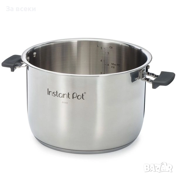 Вътрешен съд от неръждаема стомана с дръжки и плоско дъно 5.7 литра, снимка 1