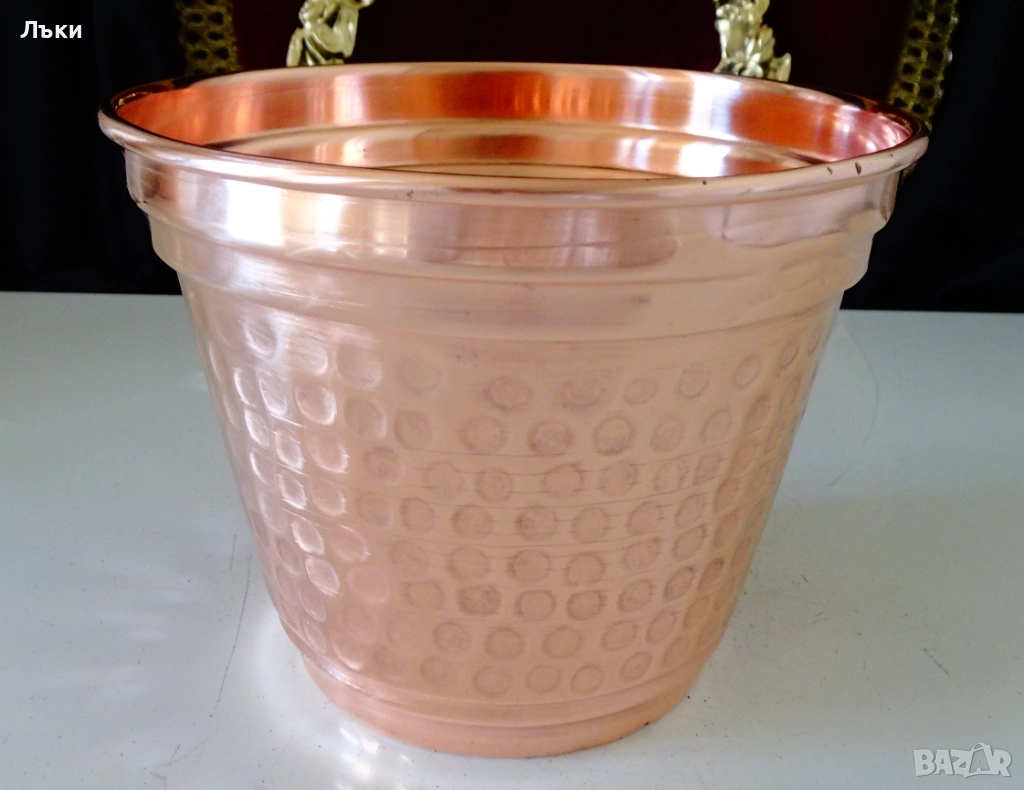 Меден съд,ледарка,чиста червена мед 1.6 л. , снимка 1