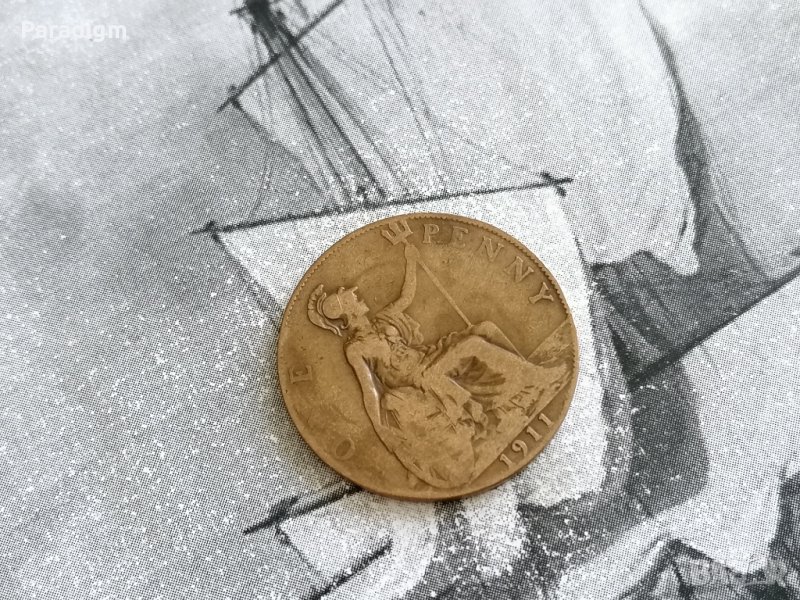Монета - Великобритания - 1 пени | 1911г., снимка 1