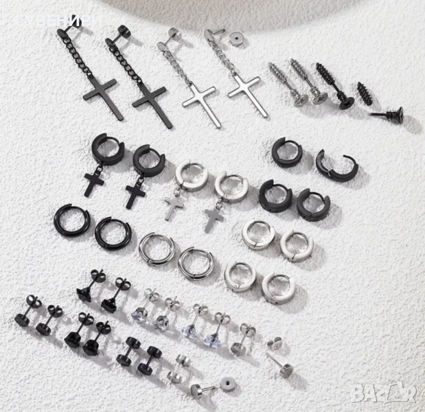 Мъжки обеци от медицинска (неръждаема) стомана , снимка 1