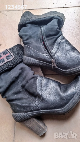 Дамски боти 38 номер s.Oliver черни еко кожа, снимка 1