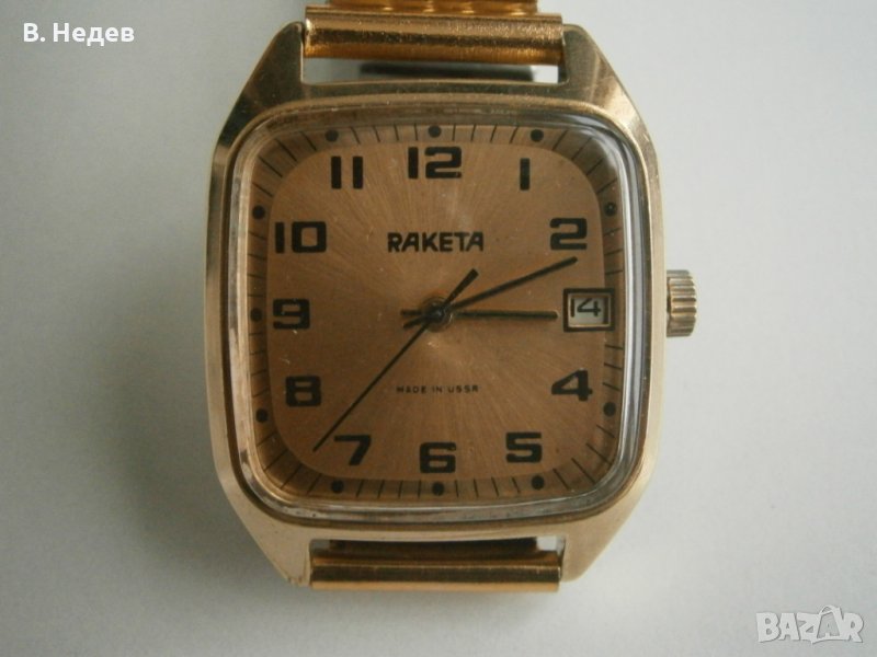 RАКЕТА - Cartier, кал. 2614.H, made in USSR, каса 32,5х32,5mm, Au, снимка 1