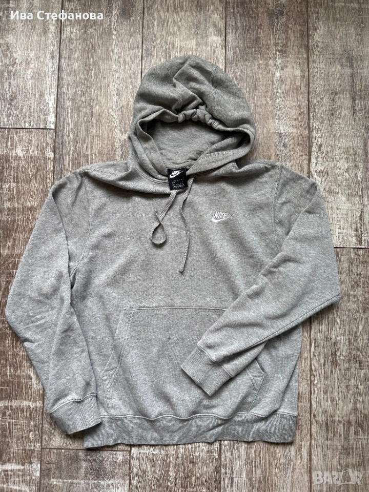 Нов оригинален мъжки суичър сив ватиран 100 % оригинален марков Nike nike Найк , снимка 1