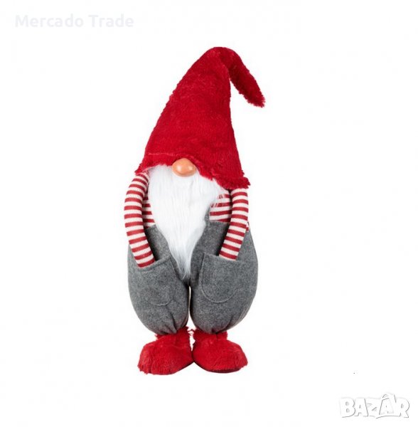 Коледна декоративна фигура Mercado Trade, Гном, Червена шапка, 80 см, снимка 1