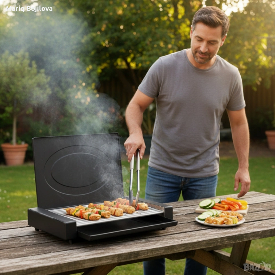 Електрическа скара с капак Oliver Voltz OV51015QC – 1800W мощност , снимка 1