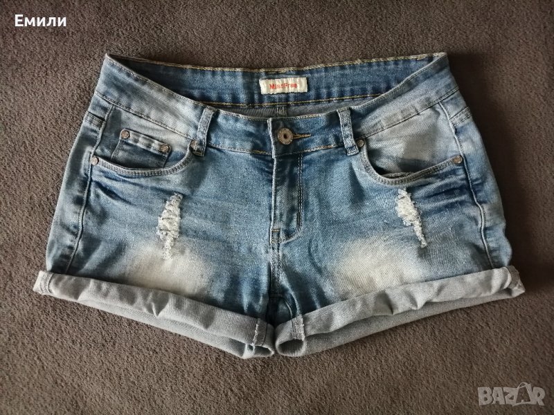 Къси дънкови панталонки р-р S, снимка 1