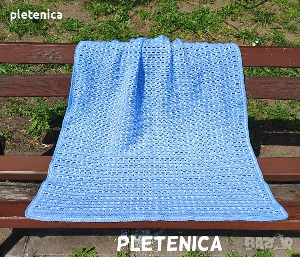 Нежно ръчно плетено бебешко одеяло, снимка 1
