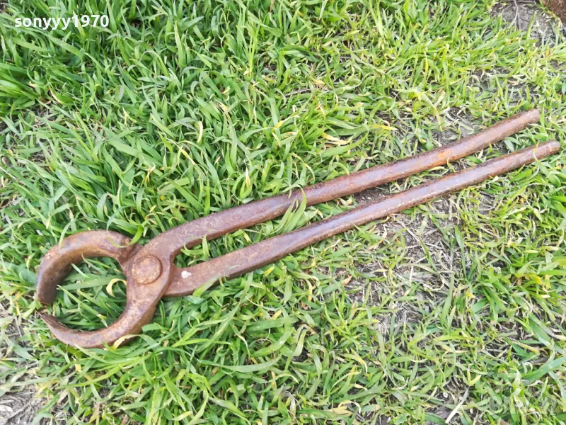 АНТИКИ-СТАРИ КЛЕЩИ КОВАШКИ 39СМ 1204251916, снимка 1