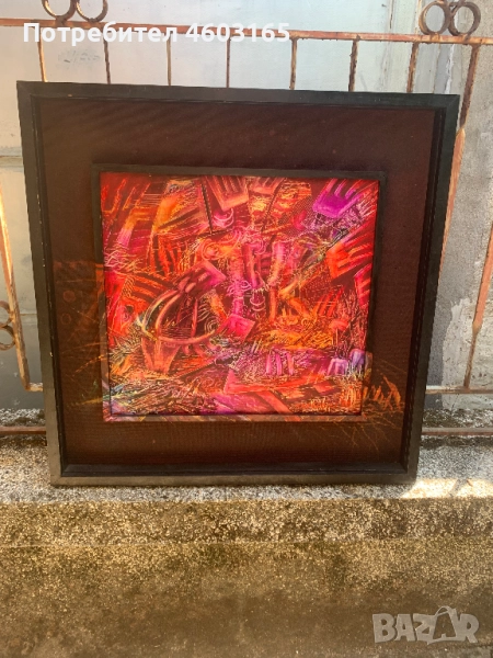 картина абстракция в червено  , снимка 1