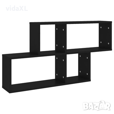 vidaXL Стенен рафт, черен, 100x18x53 см, ПДЧ（SKU:807161, снимка 1