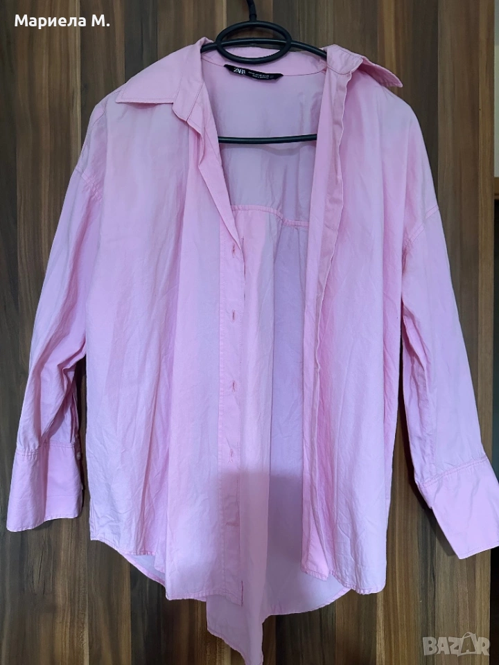 Zara памучна oversize риза, XS, снимка 1