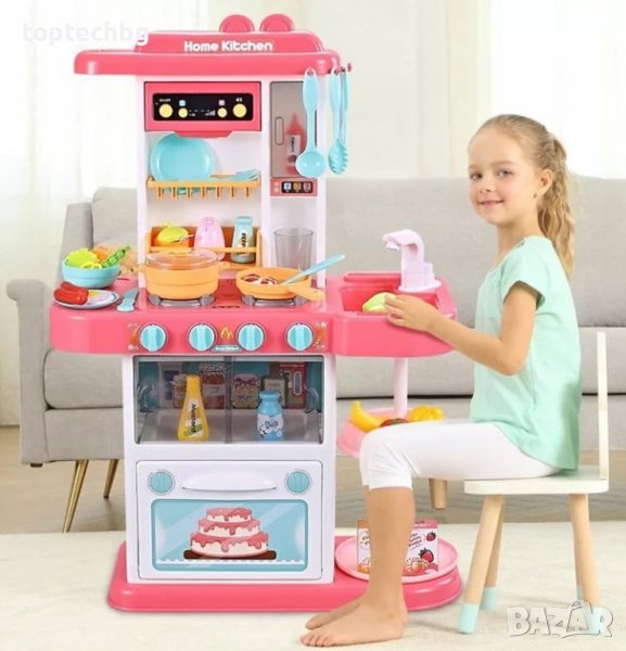 Кухня със светещи котлони, реалистични звуци и течаща вода-38 см Детска играчка сглобяема оборудвана, снимка 1