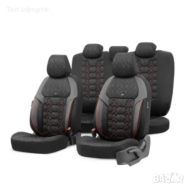 Тапицерия за кола Otom Pulse PLS2902 (ЧерноЧервен Кант), снимка 1