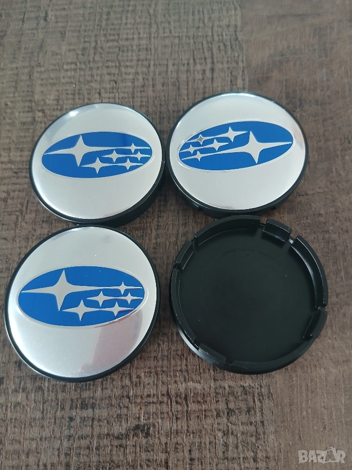 Капачки За Джанти 55/60 52/55 за Subaru Субару/ сиви декоративни тапи за централен отвор, снимка 1