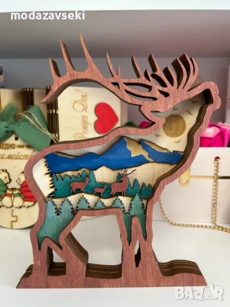 3Д дървени картини за рибар и ловец, снимка 1