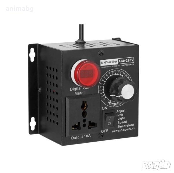 ANIMABG Регулатор на напрежение DXT-4000W обороти за променлив ток AC 220V, 4kW, снимка 1