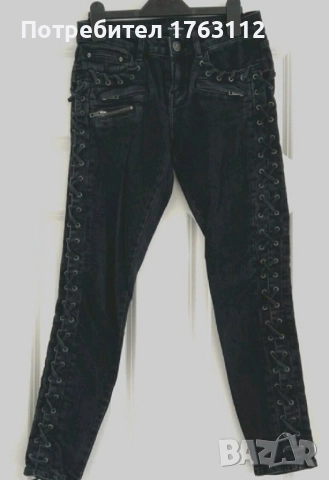 The Kooples дамски дънков панталон Faded Black, short skinny fit, размер 25 (UK6/8), снимка 2 - Панталони - 52212784