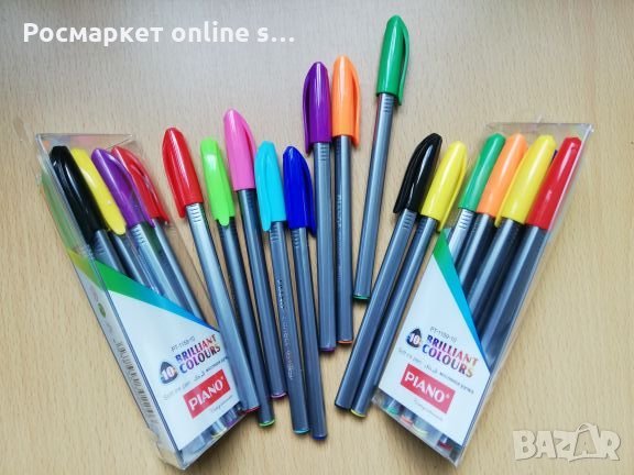 Комплект маслени химикалки с 10 различни цвята PIANO BRILLIANT COLOURS ...