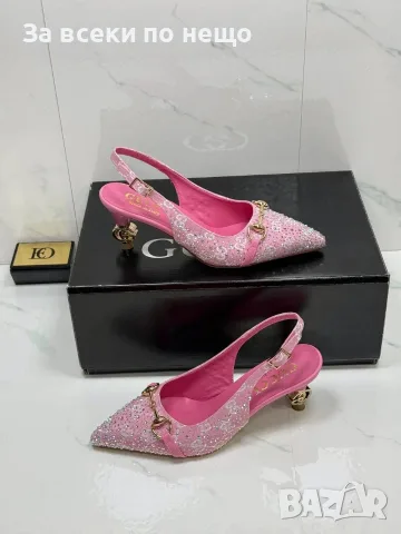 Gucci Елегантни Дамски Обувки С Нисък Ток И Кристали Гучи - Различни Цветове Код SEM-376, снимка 2 - Дамски обувки на ток - 55864220