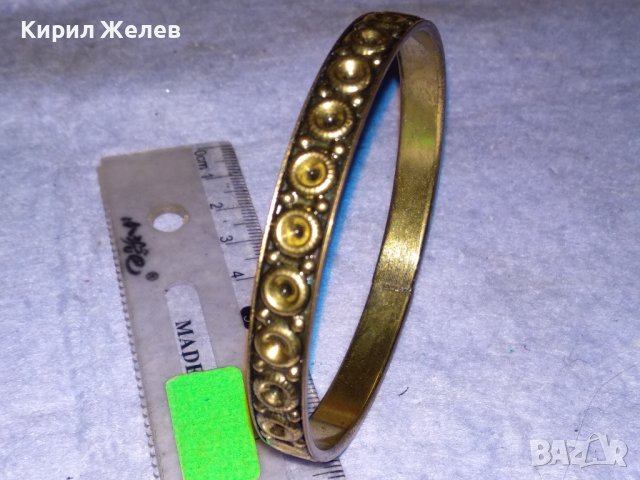 ПОЗЛАТЕНА ОРНАМЕНТИРАНА ВИНТИДЖ АР НУВО СТИЛ СТОМАНЕНА ГРИВНА 37508, снимка 6 - Гривни - 40836410